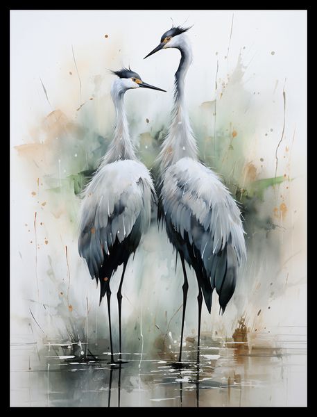 Plakat 30x40cm Tańczące Czaple zdjęcie 2