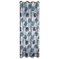 Zasłona na przelotkach botaniczny nadruk MALTA 140X250 biała+granatowa