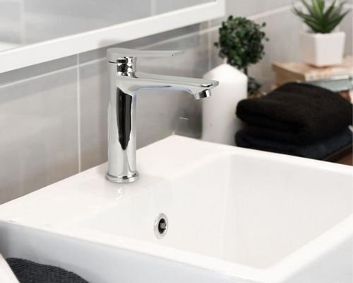 Zestaw bateria umywalkowa stojąca i korek klik-klak chromowany - Yoka na Arena.pl