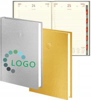 PLANER Z TWOIM LOGO NAPISEM DZIENNY kalendarz 2026 A4 złoty srebrny 100 szt