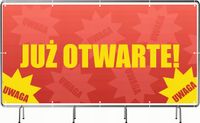 BANER REKLAMOWY 130x80cm projekt w cenie różne wzory JUŻ OTWARTE