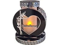 DZIADEK DZIADKOWI SOLAR FOTOWOLTAICZNY ZNICZ LAMPION VIP KOŁO SREBRNO-BIA