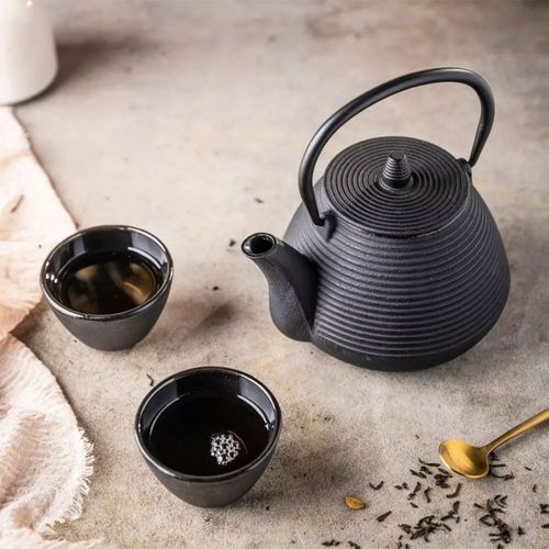 zaparzacz żeliwny dzbanek 1l z filtrem i filiżankami kinghoff kh-1846 na Arena.pl