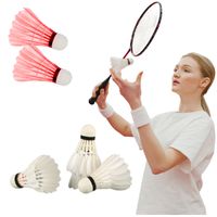 Zestaw 4 lotek z piór do badmintona