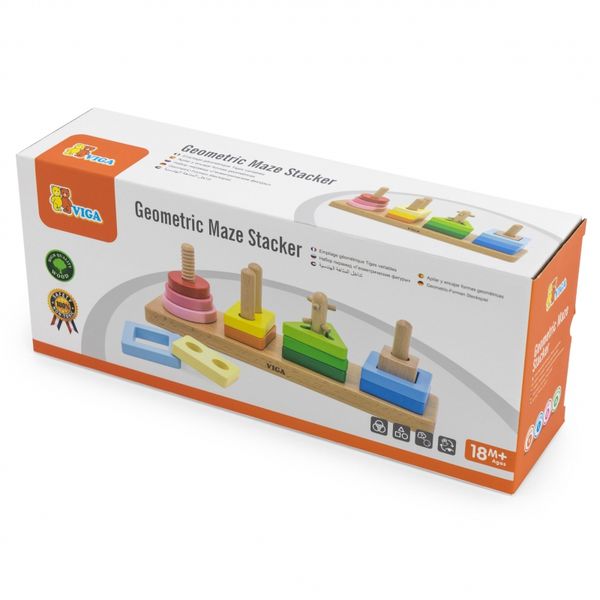 VIGA Drewniany Geometryczny Sorter Labirynt zdjęcie 4