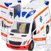 AUTO KARETKA ZABAWKA DLA DZIECI AMBULANS DŹWIĘKI OWTWIERANE DRZWI NOSZE