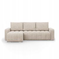 KANAPA NAROŻNIK ABRIELLE BEŻOWY Rogówka Funkcja Spania Wygodny