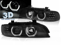 REFLEKTORY LAMPY DO  BMW E39 OD 1995 DO 2003 BLACK LED RINGI 3D