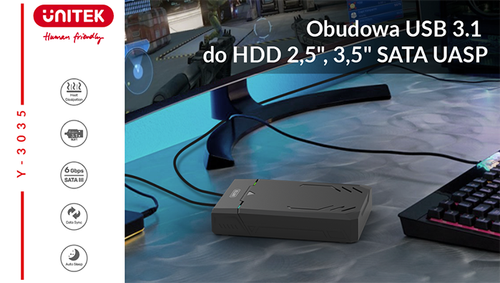 Unitek Obudowa USB 3.1 do HDD 2,5", 3,5" SATA UASP na Arena.pl