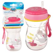 CANPOL Kubek z odważnikiem i składaną, silikonową słomką 350ml KOTEK