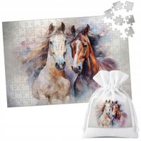 PUZZLE TRADYCYJNE - KOŃ KONIE JAZDA KONNA HOBBY HORSE - 252EL