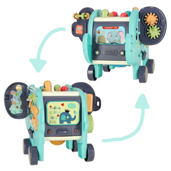 Słonik interaktywny montessori wbijak sorter klocki młotek 26cm zdjęcie 3