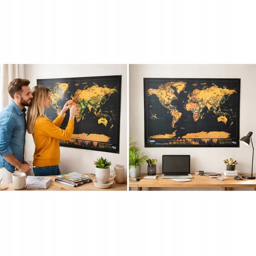 Mapa świata zdrapka dla podróżnika 82 x 59 cm na Arena.pl