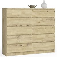 Komoda do sypialni, STILO, 10 szuflad, 140x40x121 cm | TYLETEGOTU