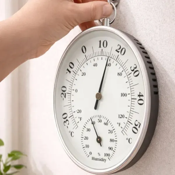Termometr domowy higrometr ścienny analogowy temperatura wilgotność zdjęcie 4