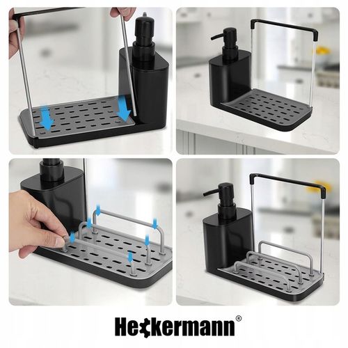 DOZOWNIK NA PŁYN DO MYCIA NACZYŃ MYDŁA POJEMNIK + GĄBKA ORGANIZER DO KUCHNI na Arena.pl