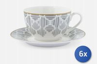 Komplet 6 filiżanek ze spodkami Osaka 220ml.