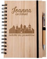 Zestaw Notatnik A5 notes PERSONALIZOWANY GRAWER prezent DLA ARCHITEKTA