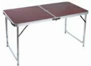 Stół kempingowy składany 120x60 cm regulowany ciemne drewno