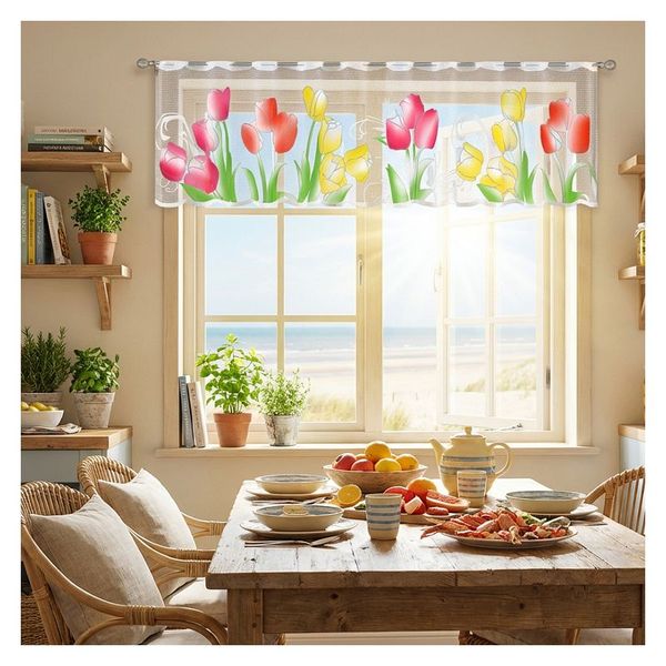 Firanka Tulipany wysokość 50 cm DomoweTekstylia | WN266T 050 zdjęcie 1