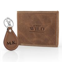 PORTFEL męski skórzany GRAWER WALENTYNKI + BRELOK