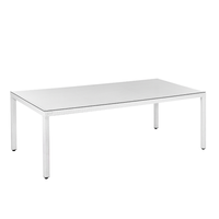 Stół ogrodowy rattanowy 220 x 100 cm biały ITALY