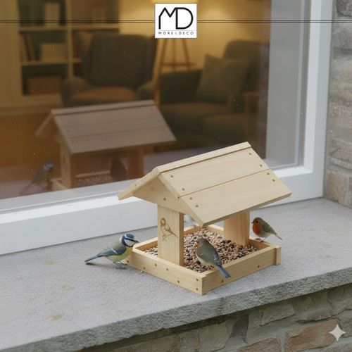 Karmnik dla ptaków domek budka DIY eko drewno ogrodowy solidny na zimę na Arena.pl