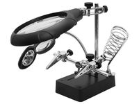 Uchwyt trzecia ręka z 2 lupami i lampką