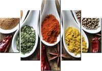 70 100CM OBRAZ 5 ELEM PRZYPRAWY DRUK PŁÓTNO