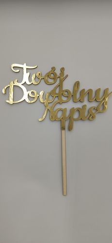 ZŁOTY TOPPER NA TORT NAPIS DEKORACJA URODZINY EKO na Arena.pl