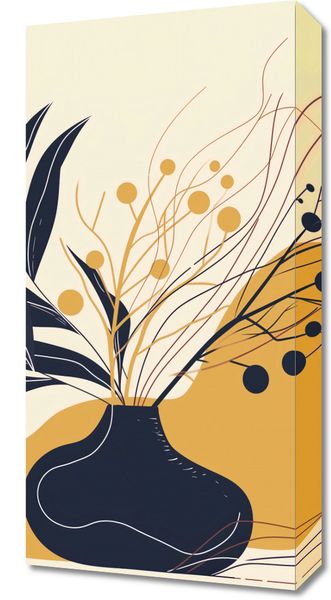 Obraz 30x60cm Spokój Ciemnych Liści zdjęcie 1