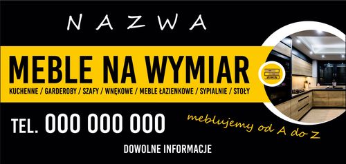 BANER REKLAMOWY projekt 130x80 cm MEBLE PRODUCENT na Arena.pl