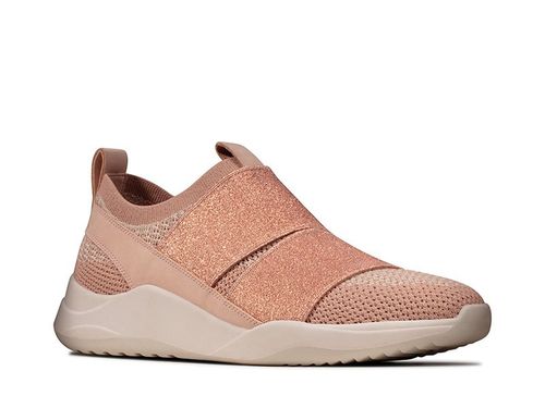 Clarks Półbuty damskie wsuwane - Sift Slip - rozmiar 37,5 - beżowo-różowe na Arena.pl