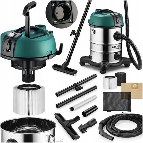 MOCNY ODKURZACZ PRZEMYSŁOWY SUCHO MOKRO GNIAZDKO 3300W HEPA GIPS POPIÓŁ na Arena.pl