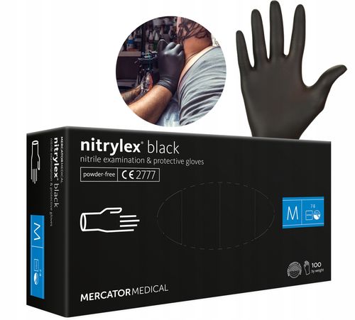 rękawice nitrylowe 100 sztuk / czarne / rozmiar: 8 - m / nitrylex black na Arena.pl