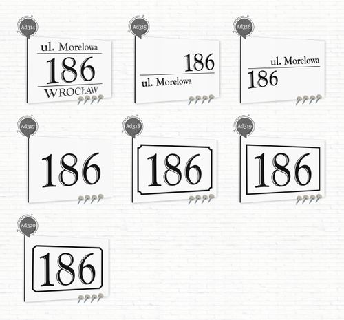 Tabliczka adresowa Nierdzewna Tablica adres działki Biała 20x15 na Arena.pl
