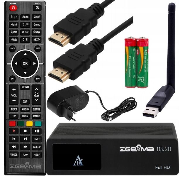ZGEMMA H8.2H DEKODER SAT DVB-T2 HEVC ENIGMA2 Oscam Cccam + Adapter zdjęcie 1