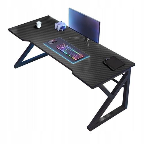 BIURKO GAMINGOWE KOMPUTEROWE CZARNE CARBON NOWOCZESNE DLA GRACZA 120 na Arena.pl