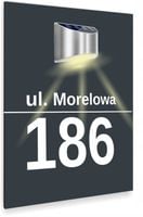 antracyt TABLICZKA podświetlana ADRESOWA numer domu aluminiowa dibond 40x30