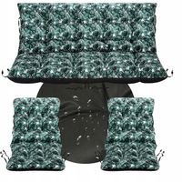 ZESTAW poduszki ogrodowe na ławkę 120 +2 krzesła fotele wodoodporne wiązane