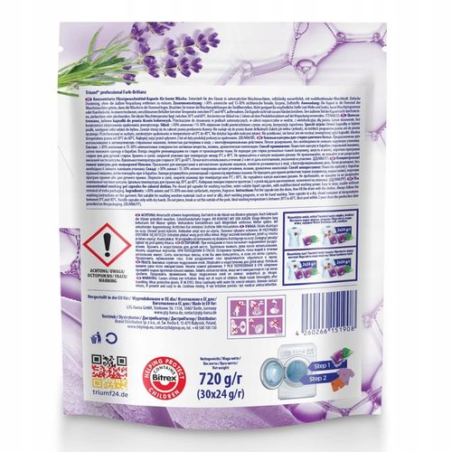 Kapsułki do prania TRIUMF kolor kolorowych ubrań niemieckie DE 30 szt na Arena.pl