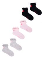 Skarpety dziewczęce z bawełnianą falbanką 3PAK 23-26 YOCLUB