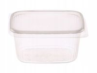 Pojemnik Jednorazowy Prostokątny Plastikowy z Pokrywkami Na Sałatki 250 ml