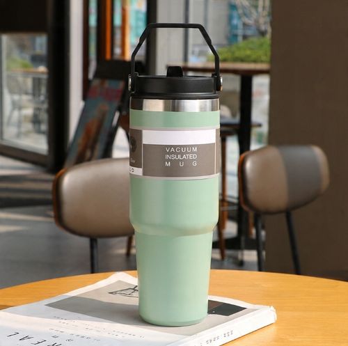 KUBEK TERMICZNY Z UCHWYTEM NA KAWĘ HERBATĘ SZCZELNY POJEMNY 900ML ZIELONY na Arena.pl