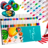 Markery akrylowe do tkanin kamieni ubrań wodoodporne pisaki mazaki 48szt