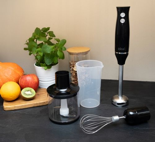 BLENDER WIELOFUNKCYJNY RĘCZNY ROZDRABNIACZ MOCNY 800W CZARNY Ideal IK1002 na Arena.pl