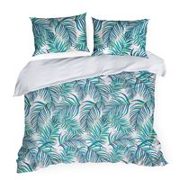 Pościel PALMS 160x200 Design91 biała w palmowe liście