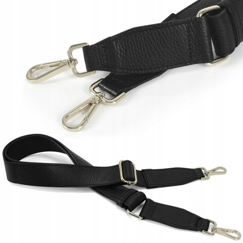 Czarne szerokie długie paski 4 cm do torby torebki skórzane regulowane na Arena.pl