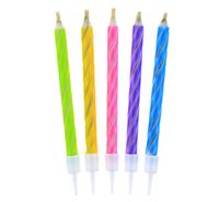 ŚWIECZKI URODZINOWE 10 SZTUK 5CM GODAN MAGICZNE PASTELOWE