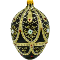 Bombka choinkowa szklana: Ekskluzywne Jajo Faberge: czarne